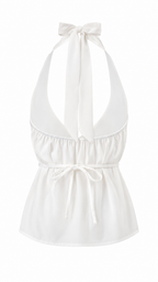 Top halter con scollo all' americana