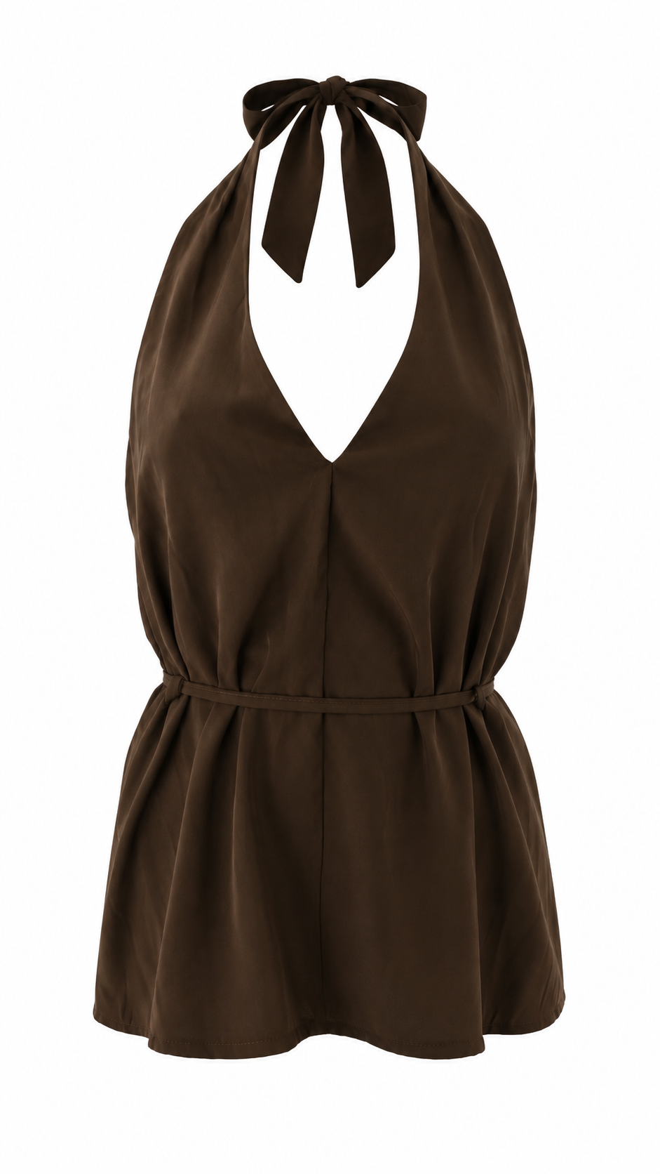 Top halter con scollo all' americana