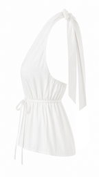 Top halter con scollo all' americana