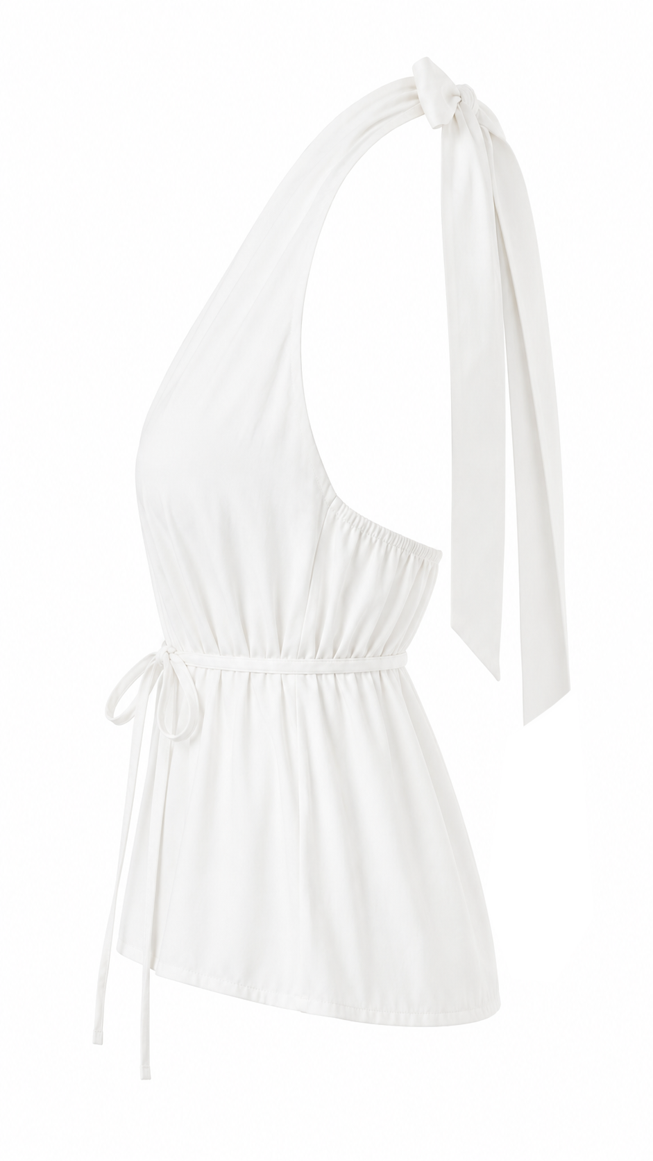 Top halter con scollo all' americana