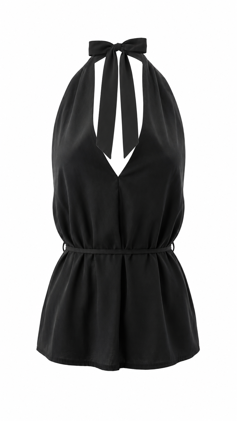 Top halter con scollo all' americana