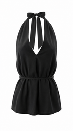 Top halter con escote americano