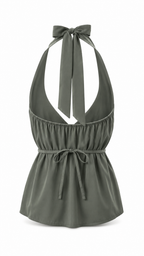 Top halter con scollo all' americana