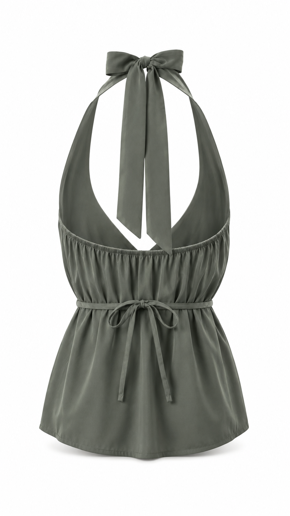 Top halter con scollo all' americana