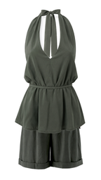 Top halter con scollo all' americana