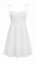 Abito corto bustier in pizzo san gallo