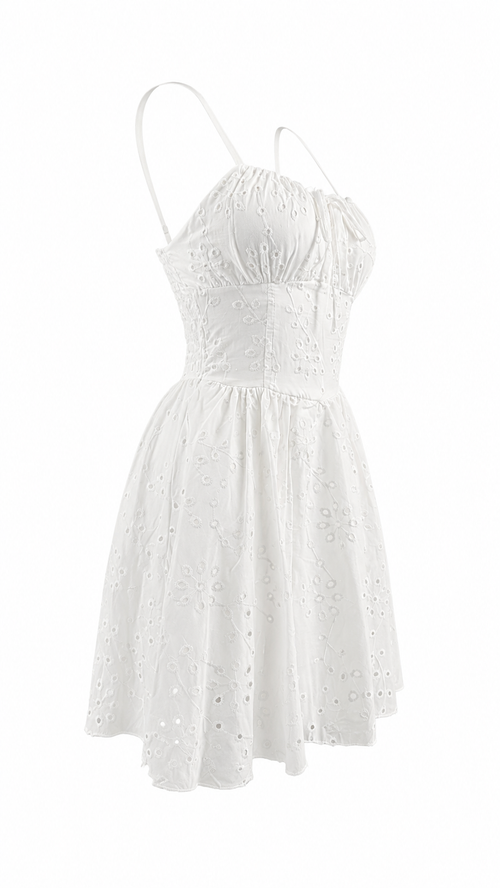 Strapless short dress with tiered skirt