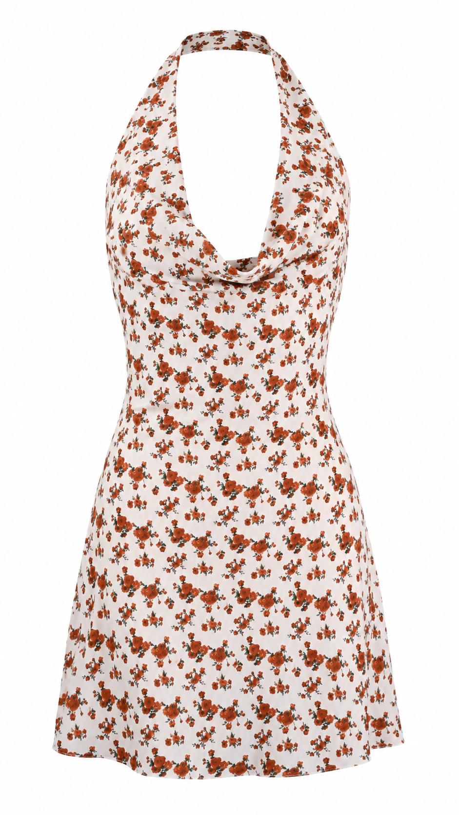 Vestido corto halter con estampado floral
