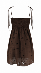 Abito corto bustier in pizzo san gallo
