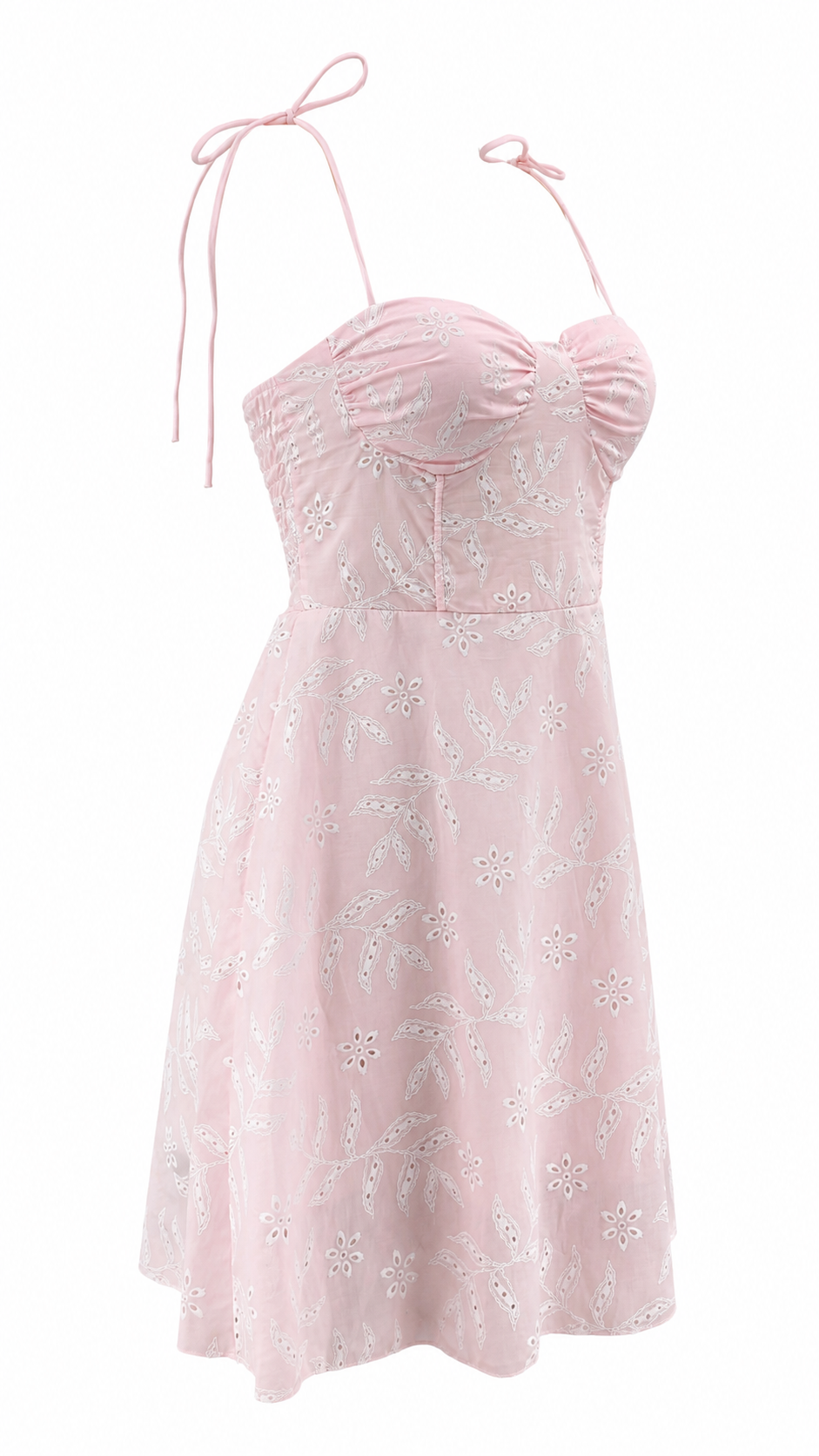 Abito corto bustier in pizzo san gallo