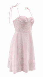 Abito corto bustier in pizzo san gallo