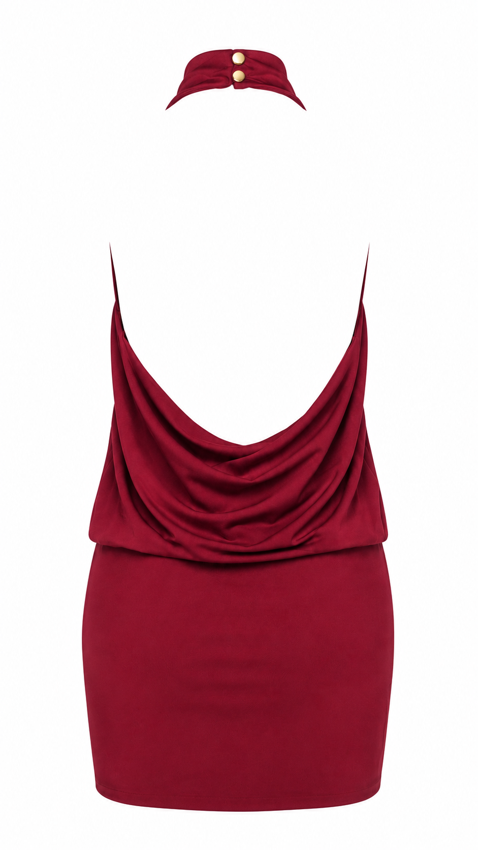 Abito corto con collo halter alto