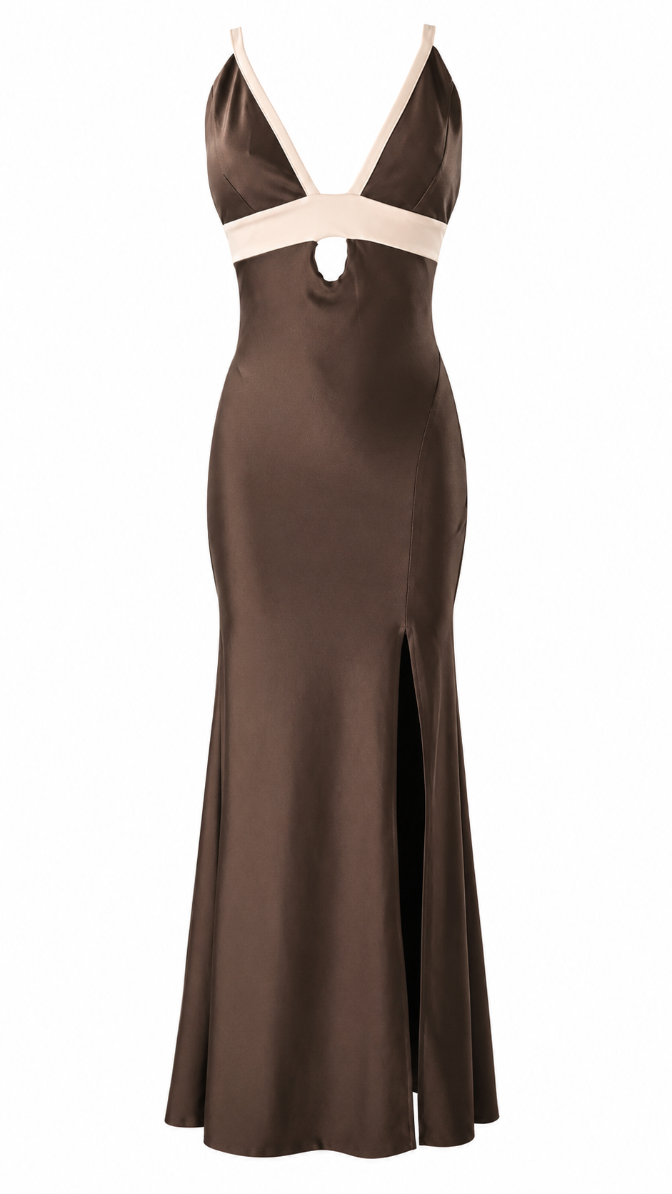 Vestido largo efecto satinado