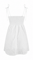 Abito corto bustier in pizzo san gallo