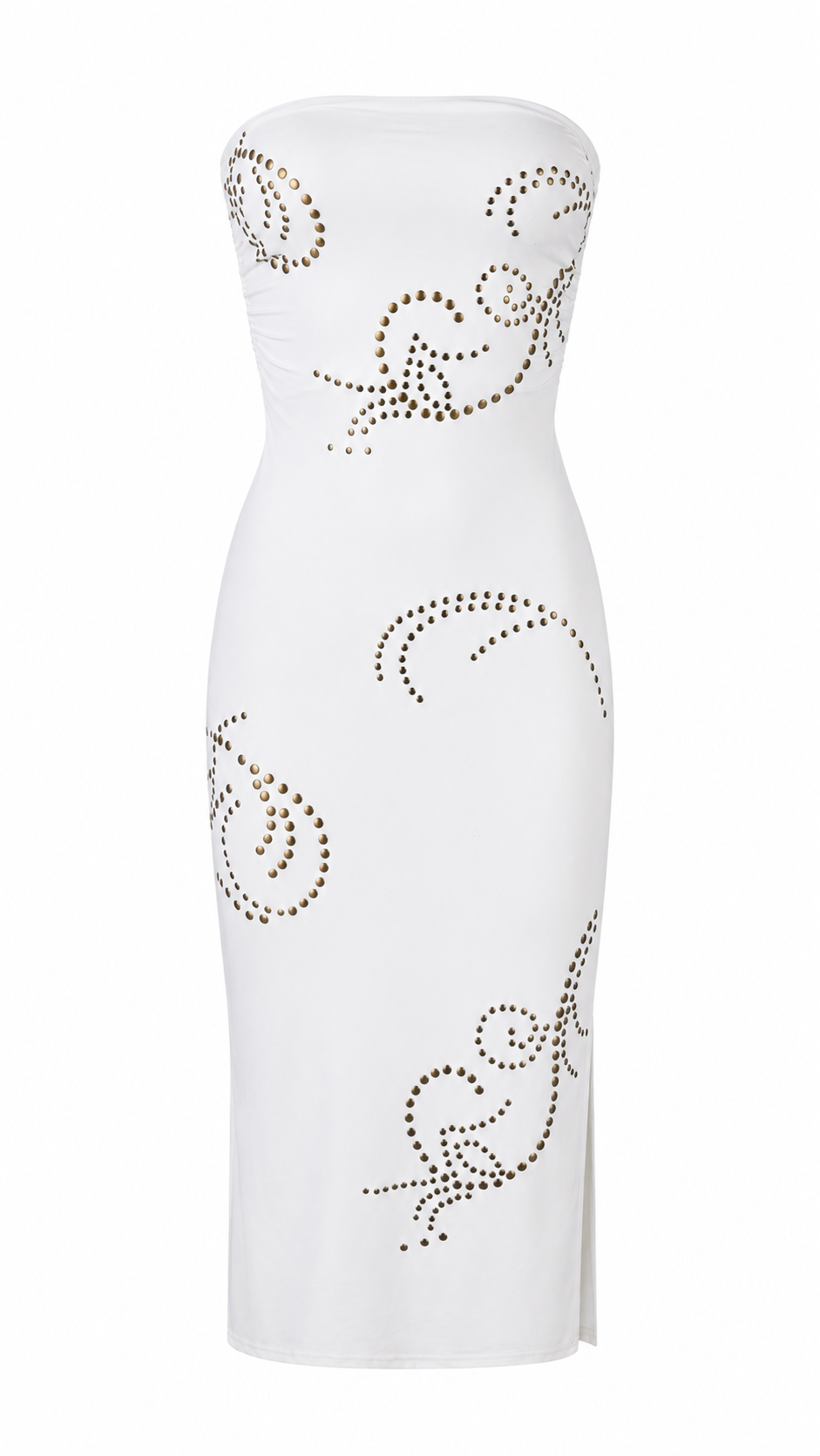 Strapless short dress with tiered skirt