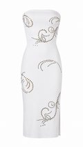 Strapless short dress with tiered skirt