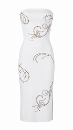 Strapless short dress with tiered skirt