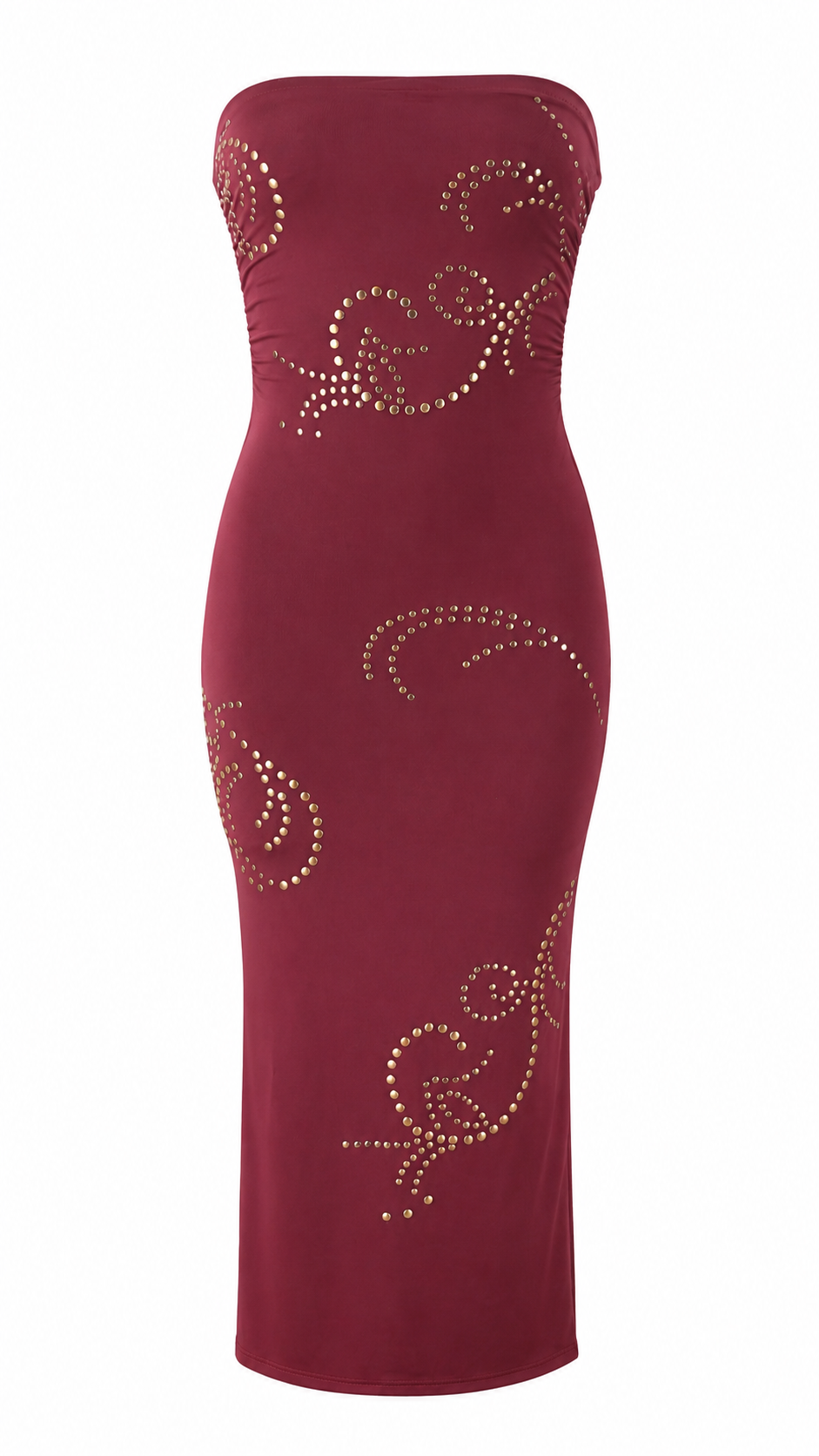 Strapless short dress with tiered skirt