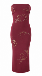 Strapless short dress with tiered skirt