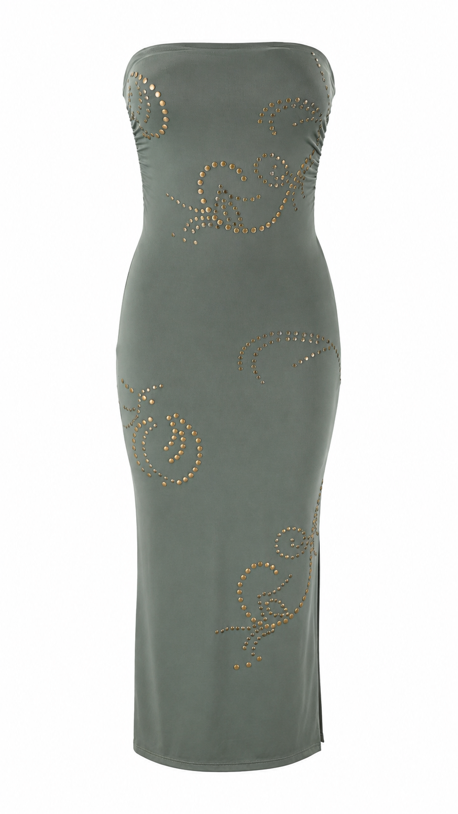 Strapless short dress with tiered skirt