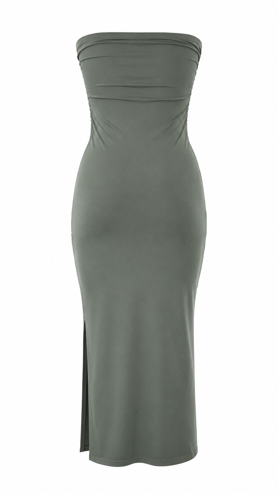 Strapless short dress with tiered skirt
