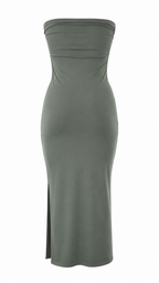 Strapless short dress with tiered skirt