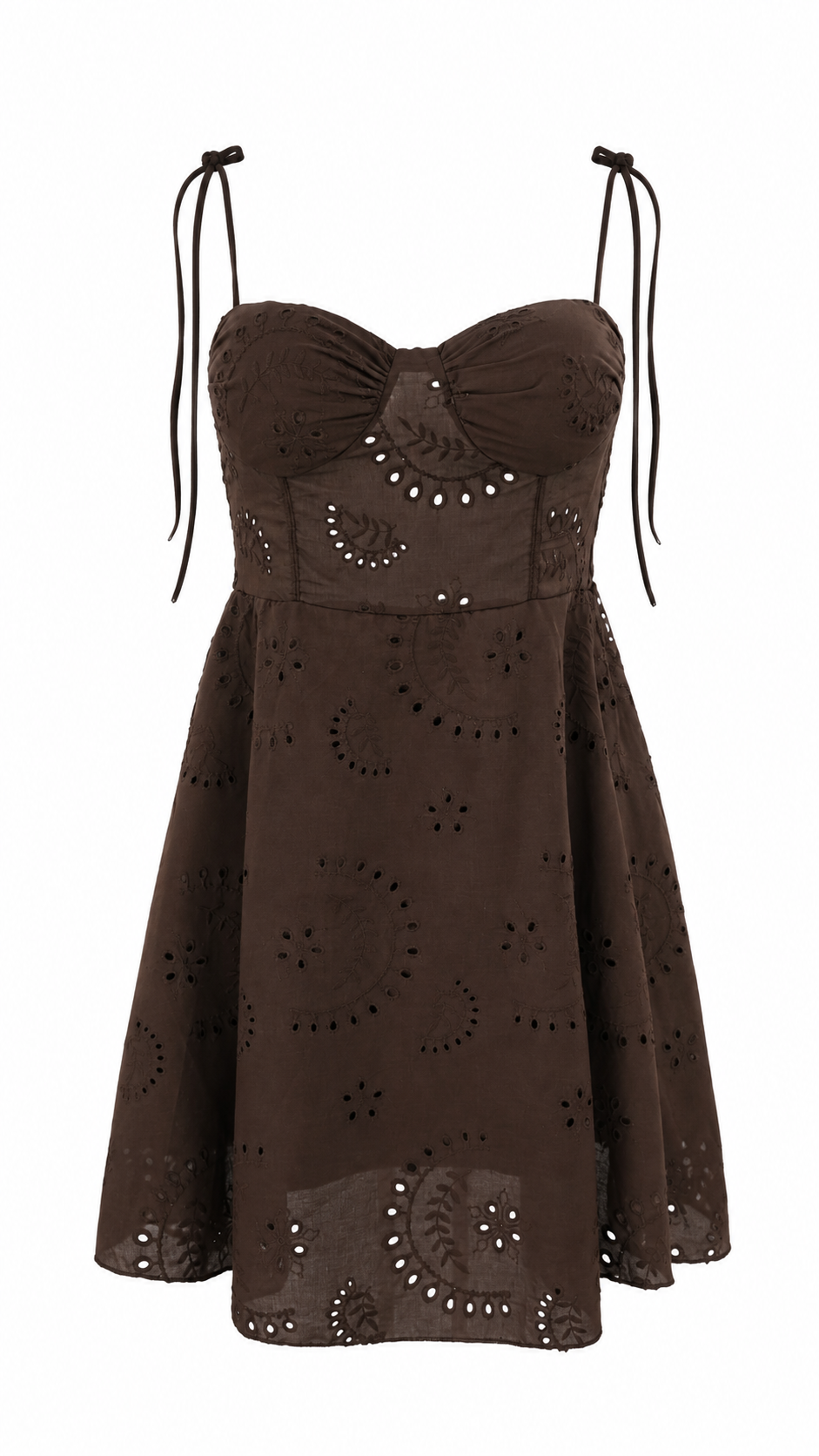 Abito corto bustier in pizzo san gallo