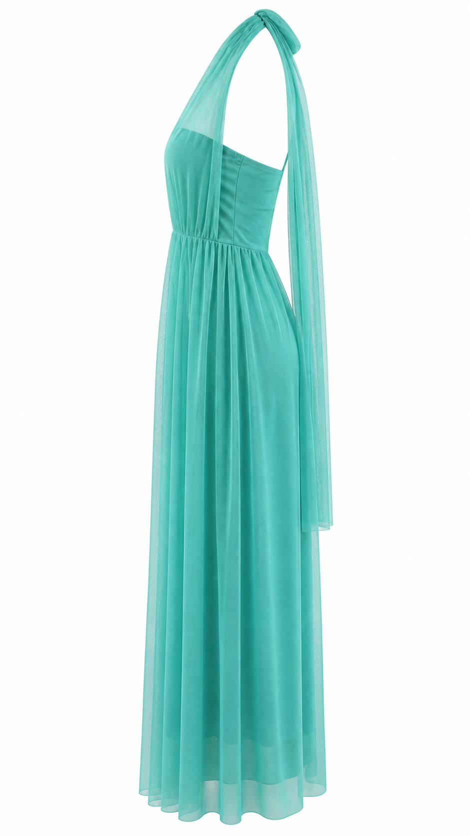 Abito lungo effetto tulle con scollo halter