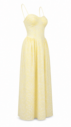 Abito lungo bustier in pizzo san gallo