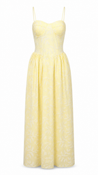 Abito lungo bustier in pizzo san gallo