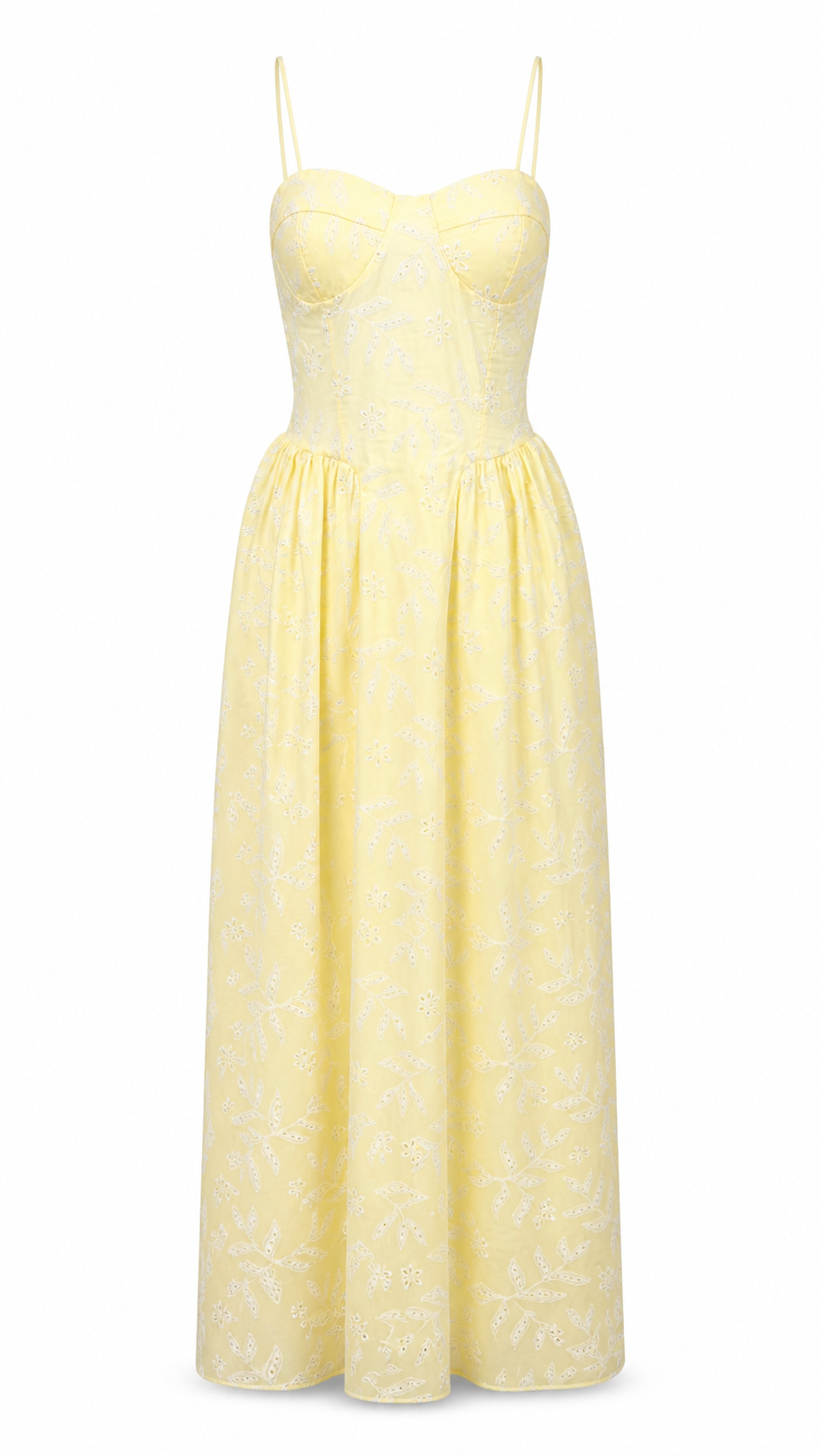 Abito lungo bustier in pizzo san gallo