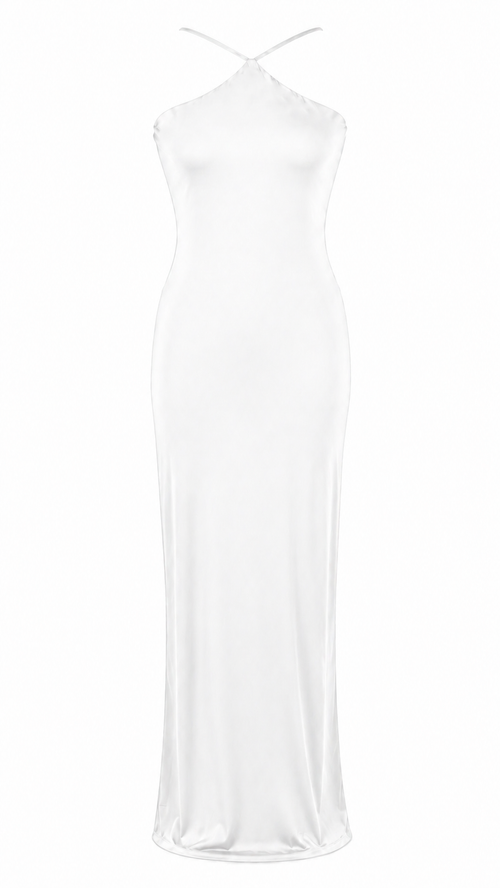 Vestido largo con escote cruzado