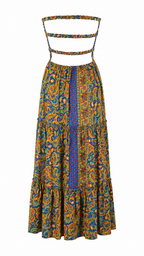 Abito lungo bandeau con stampa paisley