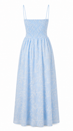 Abito lungo bustier in pizzo san gallo