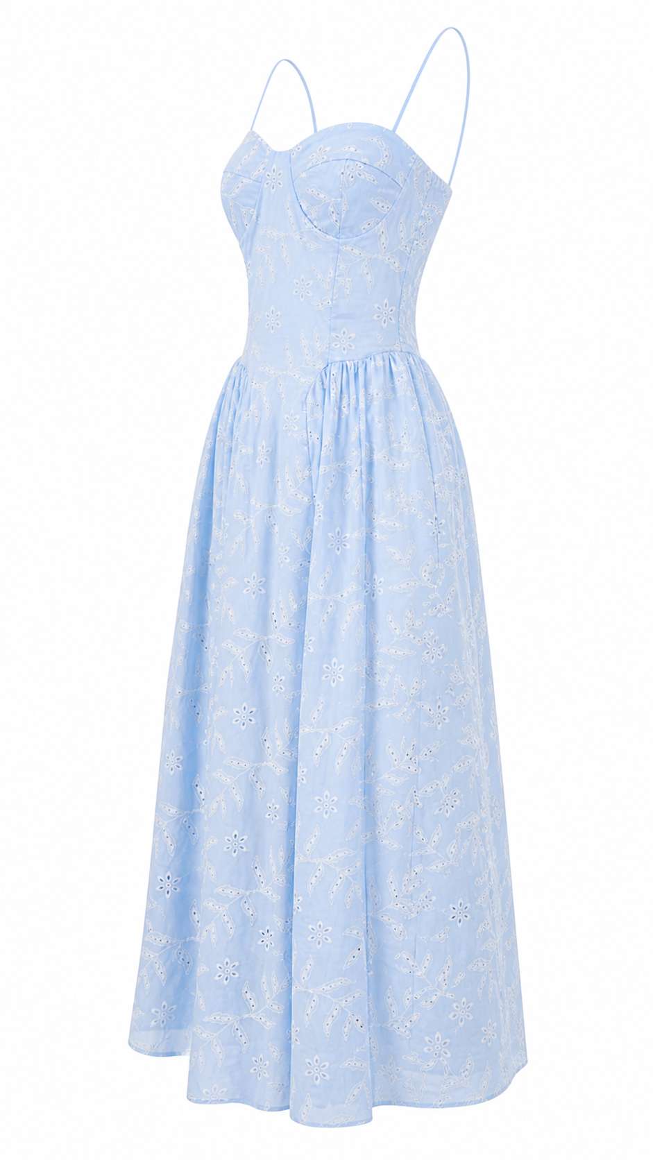 Abito lungo bustier in pizzo san gallo