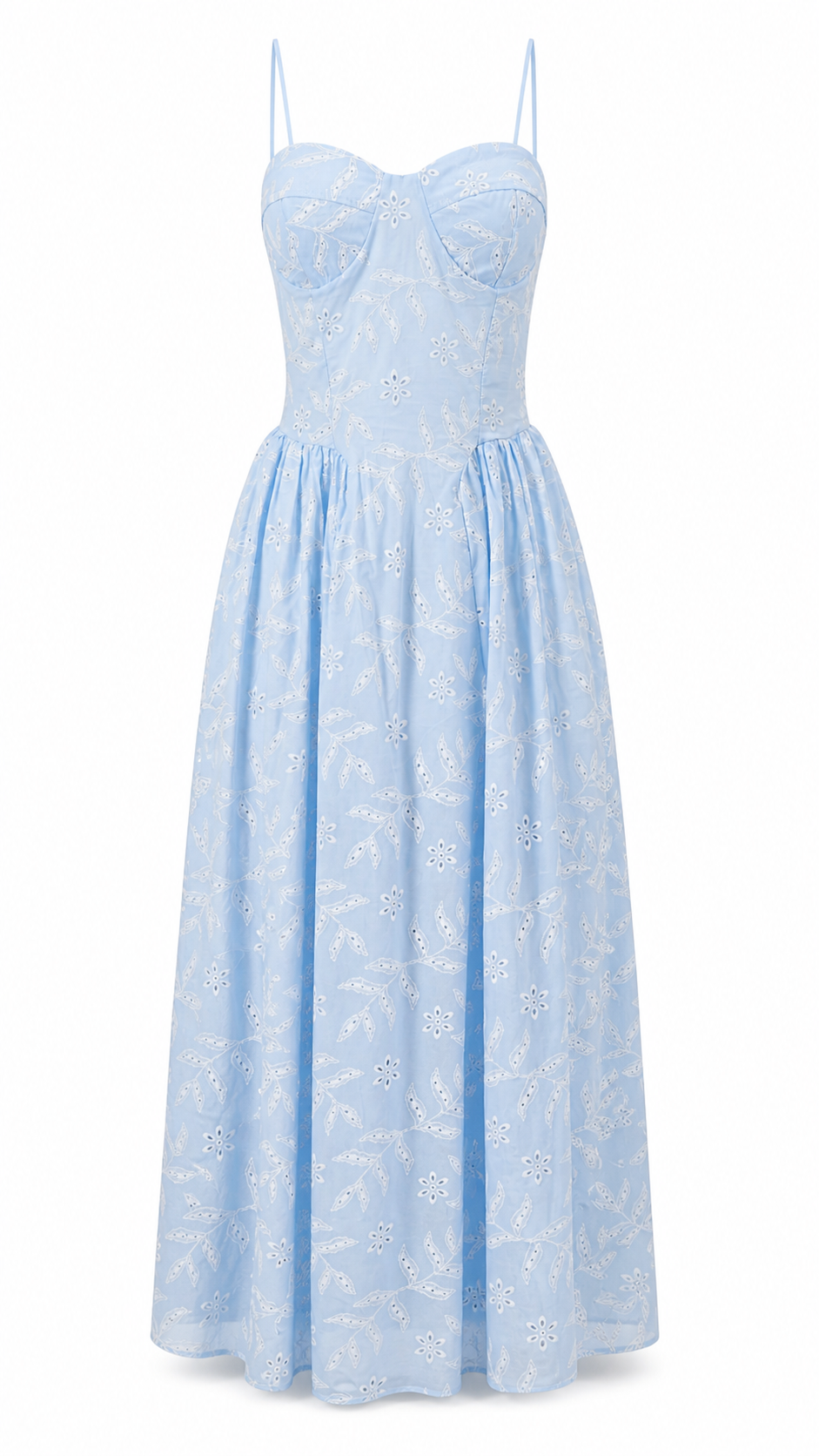 Abito lungo bustier in pizzo san gallo