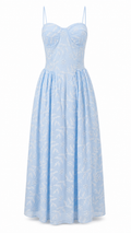 Abito lungo bustier in pizzo san gallo