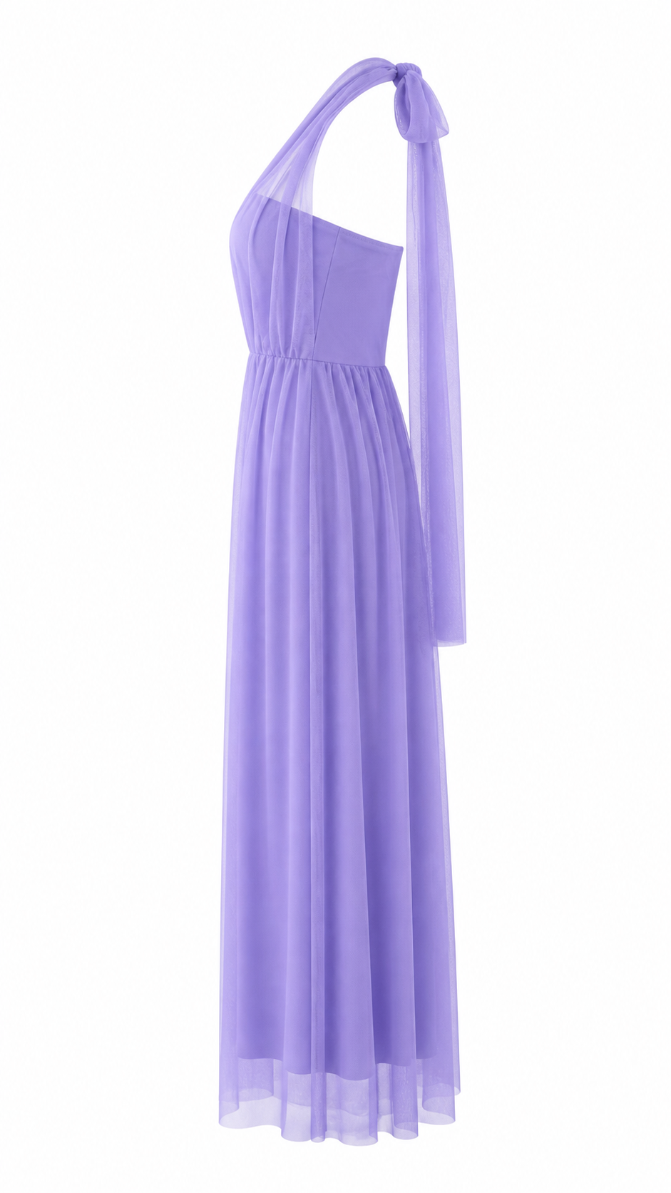 Abito lungo effetto tulle con scollo halter