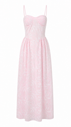 Abito lungo bustier in pizzo san gallo
