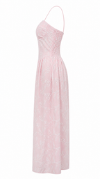 Abito lungo bustier in pizzo san gallo