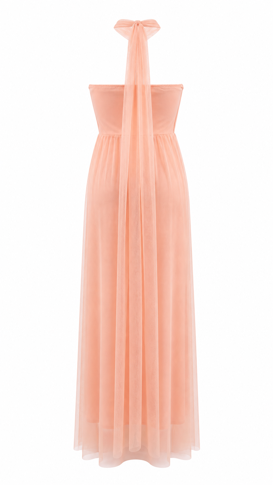 Abito lungo effetto tulle con scollo halter