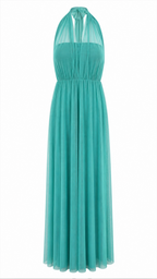 Abito lungo effetto tulle con scollo halter