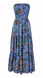 Abito lungo bandeau con stampa paisley