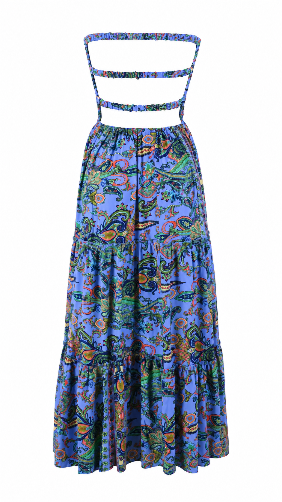 Abito lungo bandeau con stampa paisley