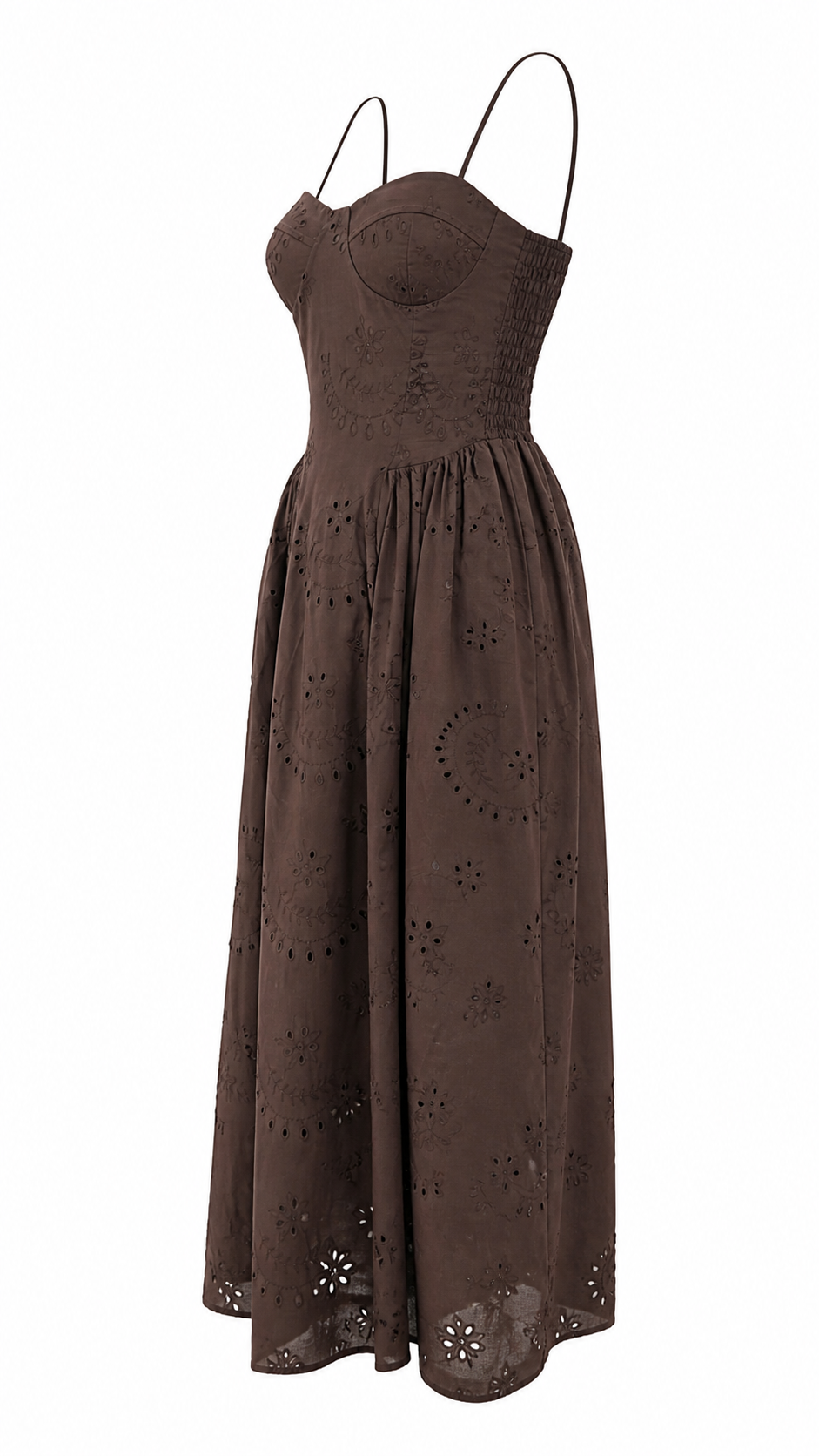 Abito lungo bustier in pizzo san gallo