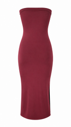 Strapless short dress with tiered skirt