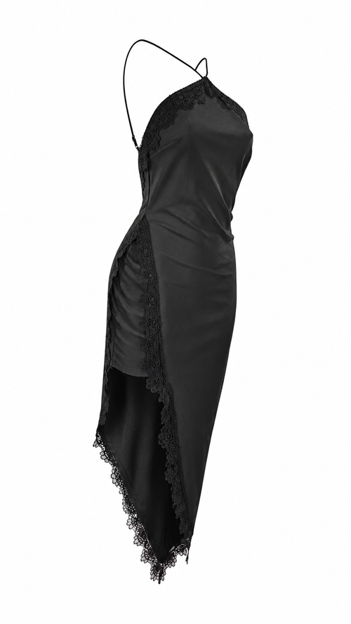 Vestido largo con escote drapeado
