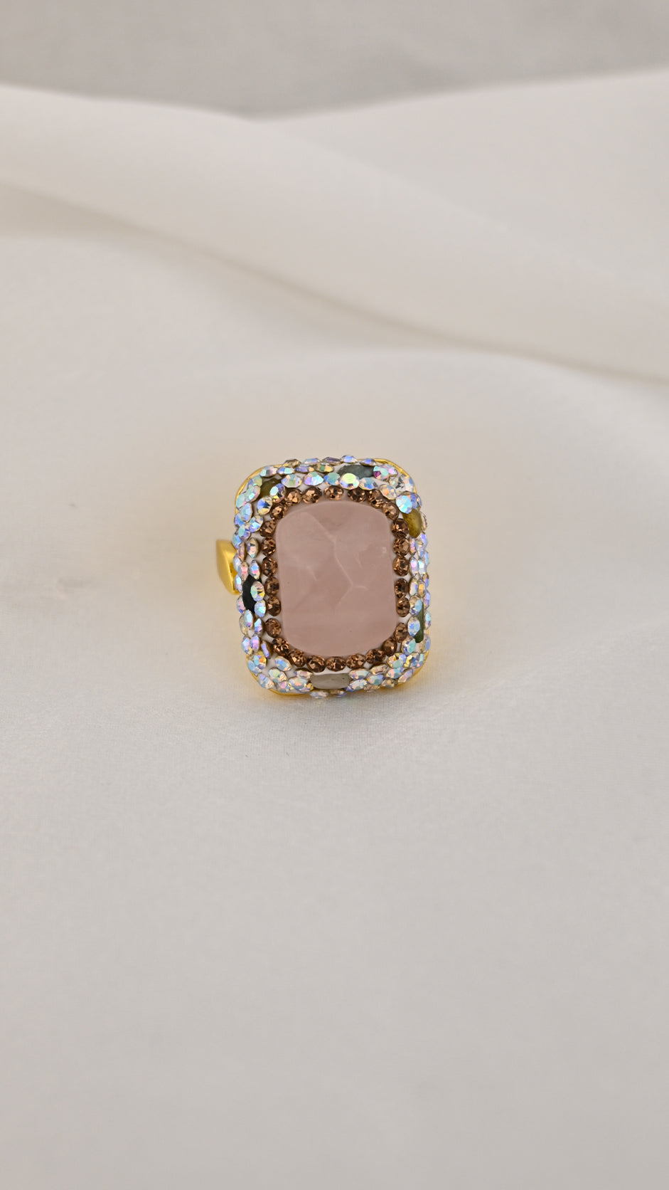 Anello cocktail oro rettangolare