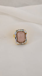 Anello cocktail oro rettangolare
