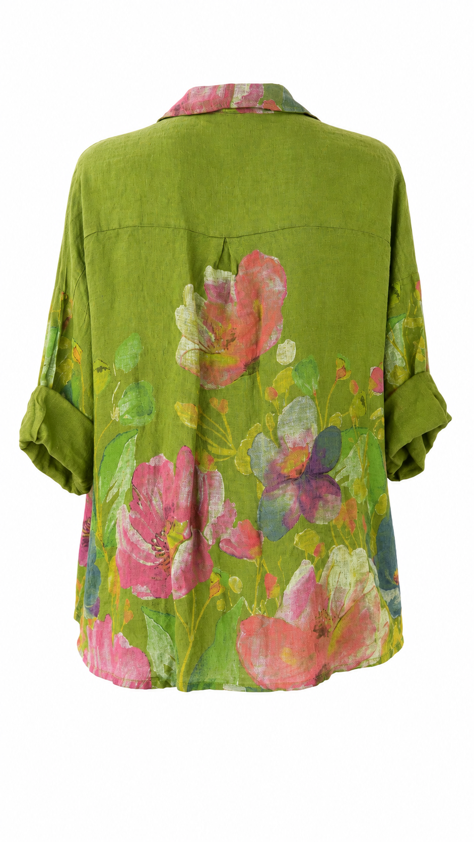 Camicia floreale in lino